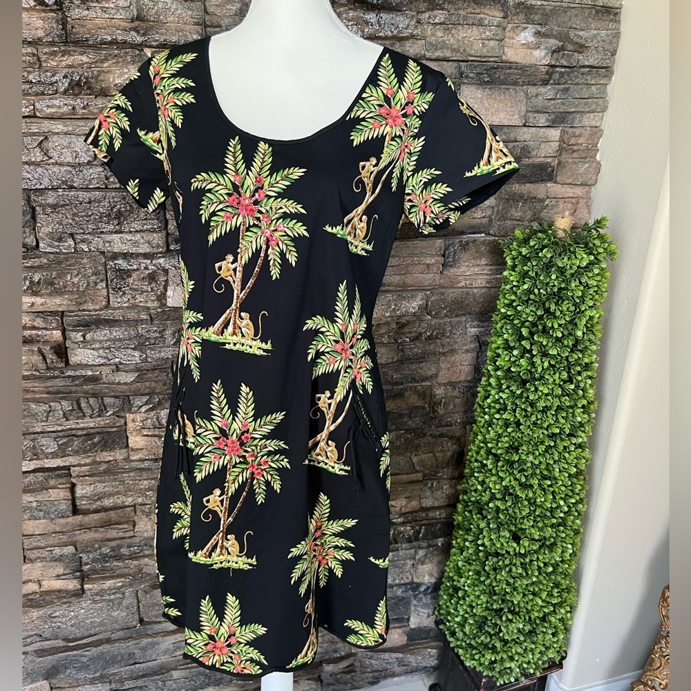 Yellow and Pink Tropical Flutter Sleeve Mini Dress